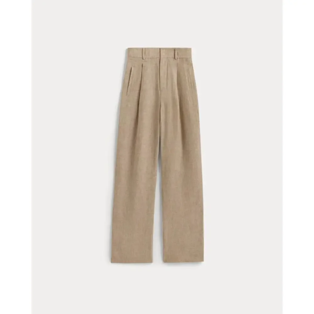 NWT Everlane Women's The Linen Way-High Drape Pant in Cornstarch Chambray sz 8